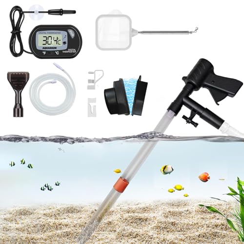 Fish Tank Cleaner Kit, Gravel Vacuum for Aquarium, Aquarium Vacuum & Siphon, Fish Tank Cleaning Kit, Aquarium Vacuum Gravel Cleaner