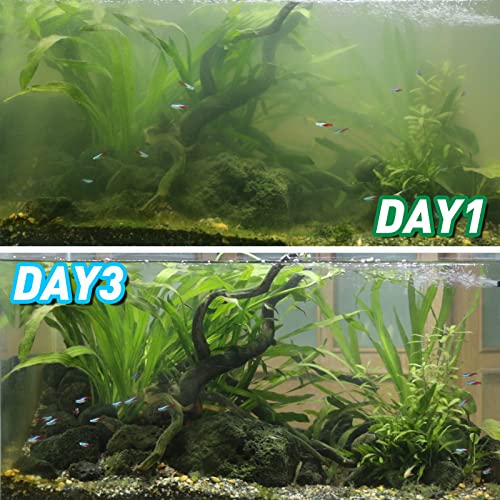COOSPIDER Aquarium U-V Filter Green Clean Machine for 40-100 Gallon Fish Tank Crystal Clear 300GPH Submersible Water Pump Air Supply Wave Maker Green Killing