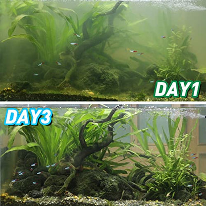 COOSPIDER Aquarium U-V Filter Green Clean Machine for 40-100 Gallon Fish Tank Crystal Clear 300GPH Submersible Water Pump Air Supply Wave Maker Green Killing