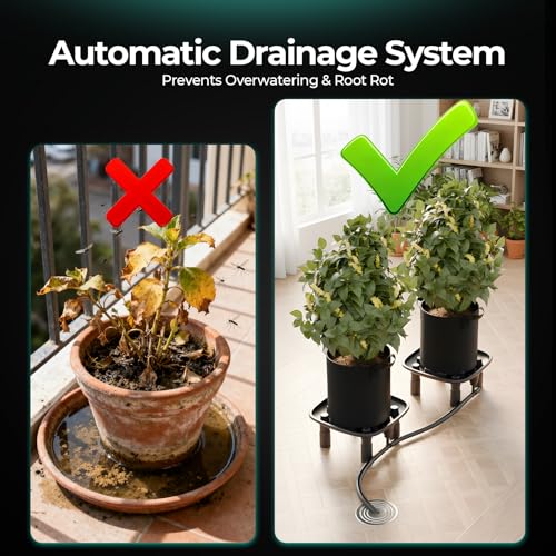 MARS HYDRO Drainage Trays 2-Pack Pot with Drainage Pipe for Grow Tent | Plant Trays Can Be Used As An Alternative Or To Extend The Mars Hydro Auto Drainage System for Indoor Growing - size: 2PC