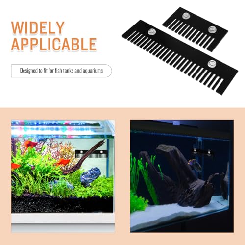 2Pcs Aquarium Overflow Comb for Fish Tank Detachable Acrylic Fish Barrier Accessory Prevent Fish Overflow for Aquatic Environments with Suction Cups