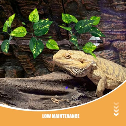 PRETYZOOM 2pcs Artificial Reptile Climbing Branch Vines with Suction Cups for Snake and Gecko Terrarium, Flexible Plastic Jungle Habitat Decor with Realistic Texture and Low Maintenance
