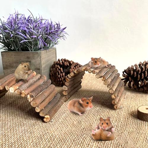 Reptile Bridge 5x9 Inch Safe Willow Branches Guinea Pig Ramp Anti-Bite Guinea Pig Hideout Climbing Ladder for Ferrets Chinchillas Hedgehogs Tortoise, M - color: M