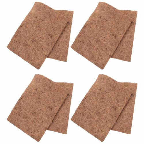 Toddmomy 4pcs Natural Coconut Fiber Reptile Carpet Mats with Soft and Comfortable Texture and Antislip Surface for Snake and Lizard Terrarium Bedding in Home Breeding or Pet Stores