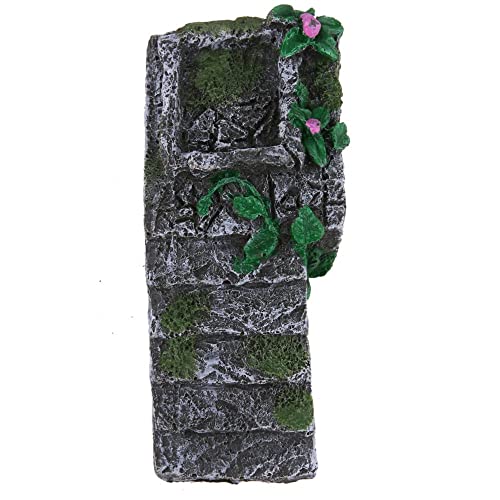 Leadigol Multifunctional Turtle Reptile Climbing Ladder, 14x7.5x4.5cm Basking Platform, Resin Amphibians Tortoise Climbing Resting Platform, Fish Tank Ornaments