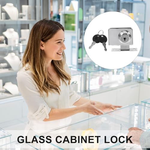 Cabinet Lock for Showcase Glass Door Sliding Lock 409 Alloy Double Swing for Display Case Security in Shops and Home