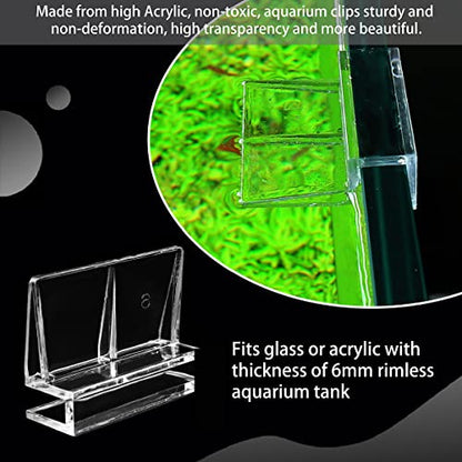 16 PCS 6mm Acrylic Aquarium Cover Clip, Clear Fish Tank Glass Cover Clip Support Holder Universal Lid Clips for Rimless Aquariums | Fish Tank Glass Cover Clip, Support Holder, Universal Lid Clips, For Rimless Aquariums