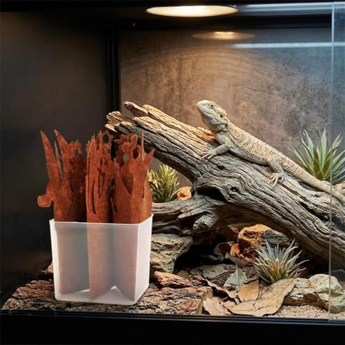Reptile Humidifier Portable Felt Plants Humidifying System Imitation Plants Humidifier Water Basin Environmental Air Humidity Supplies with Purified, Brown - color: Brown