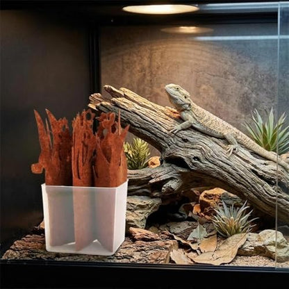 Reptile Humidifier Portable Felt Plants Humidifying System Imitation Plants Humidifier Water Basin Environmental Air Humidity Supplies with Purified, Brown - color: Brown