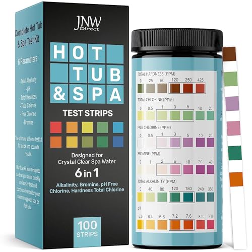 Hot Tub Test Strips for Spas - 6 in 1 Water Test [100 Pack] | Includes 100 hot tub test strips that measure chlorine, bromine, pH, alkalinity and hardness with results in 30 seconds. - style: HOT TUB TEST STRIPS - 100 STRIPS