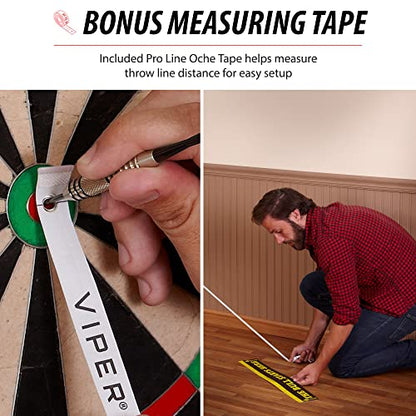 Viper QuickFit Dartboard Mounting Bracket, Universal Dart Board Mount Kit with Track Slider System and Oche Measuring Tape, Wall Mounting Hardware