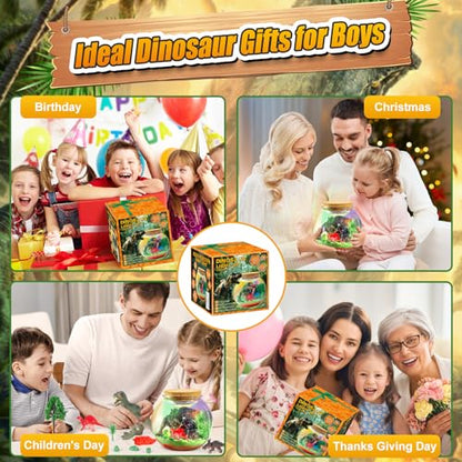 Dinosaur Activities Toys-Dinosaur Terrarium Craft Kits for Boys-Birthday Gifts for Kids Age 4 5 6 7 8 Years Old - style: Dinosaur