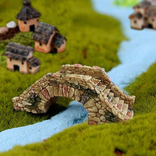 Garden Decoration Resin Craft Mini Bridge Outdoors Artificial Bridge Set Arch Plank Bridge Rockery Bonsai House Garden Decor Fish Tank Ornament Micro Landscape Gift