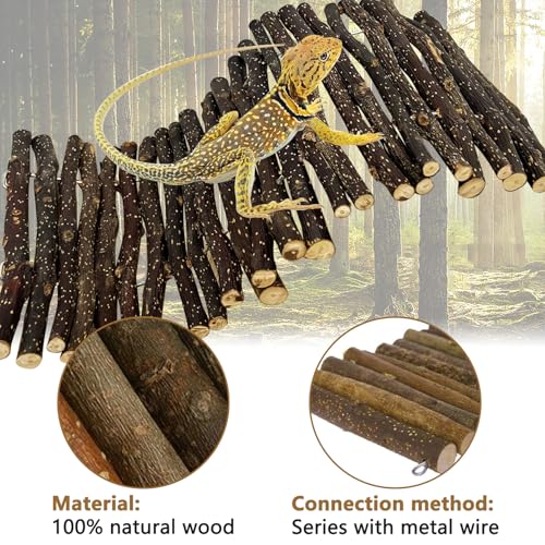 Hamiledyi 2pcs Large Reptile Hides Bearded Dragon Hide Bendable Climbing Bridge Wood Tunnel Tortoise Hut Lizard Hiding Cave for Snake Turtle Gecko Chameleon (15.8" x 7.9") - size: L-15.8 x 7.9-2 PACK