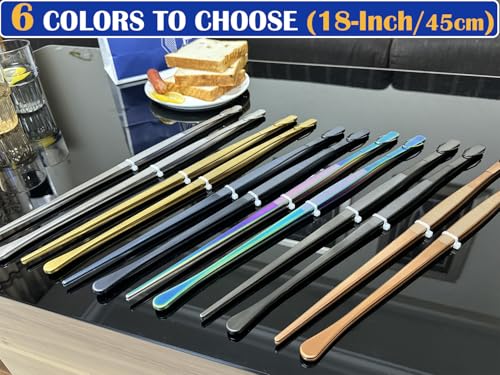 JETKONG 2 Pcs 18 Inch (45cm) Stainless Steel Grill Tongs Heavy Duty Giant Tweezer Tongs, Extra Large Tweezers Tools for Cooking, Grilling, BBQ and Turning Food (Silver) - color: Silver, size: 18+18 Inch
