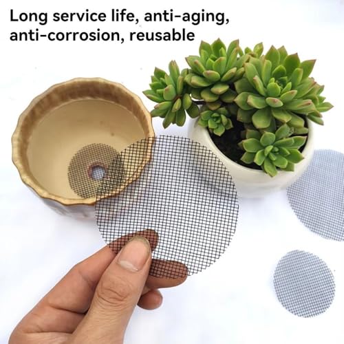 Flower Pot Gasket 50PCS/Set Breathable Round Bonsai Drainage Screens Avoid Soil Loss Flower Pot(Diameter 4.5cm)