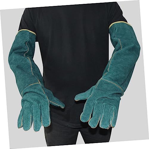 2pcs Bite Resistant Reptile Gloves Pet Grooming Mitts Pet Protective Gloves Dark