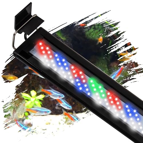 Led Aquarium Light, Full Spectrum Fish Tank Lights, 10/20 Gallon Freshwater Fishtank Hood Lighting for Grow Fish, Plants, Adjustable from 19 to 24 Inch - size: 18-24 IN