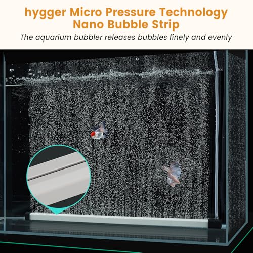 hygger Aquarium Bubble Strip, Nano Air Bubble Curtain Wall Aquarium Air Stone Kit, Quiet High Dissolved Oxygen Diffuser Fish Tank Bubbler Decorations for Freshwater Saltwater (5.9 Inch) - size: 5.9 Inch