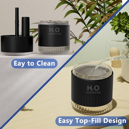 SZO Plant Humidifier Indoor, 500ml Black with Colorful Lights | Small Humidifiers for Plants, Travel, Bedroom, Office Desktop, Baby Room - color: Black