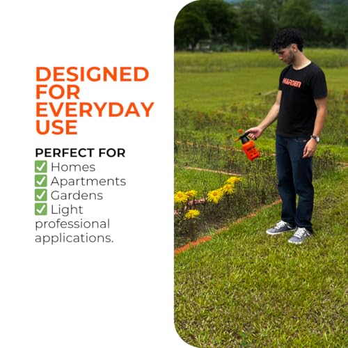 34oz (0.26 Gallon) Pump Sprayer, Handheld Garden Sprayer for Weeds, Plants, Lawn Care & Cleaning, Adjustable Pressure with Copper Nozzle