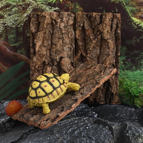DOITOOL 3 Pcs Natural Cork Bark Aquarium Decor Reptile Tank Background Indoor Terrarium Decoration