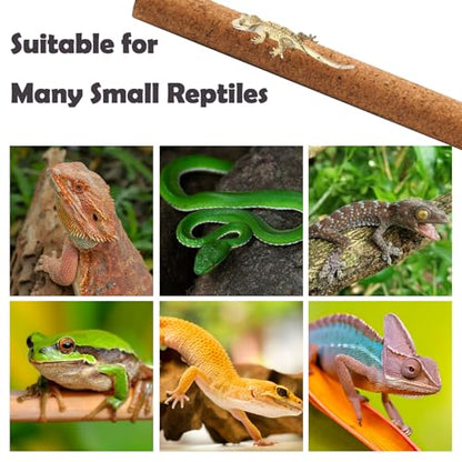 PINVNBY Cork Branches for Reptiles,2 Pcs Natural Wood Bearded Dragon Stick Snake Climbing Branch Habitat Log Decor for Tree Frog Lizard Gecko Spider Chameleon - size: M:11.81”Lx1.65”Wx1.65”H