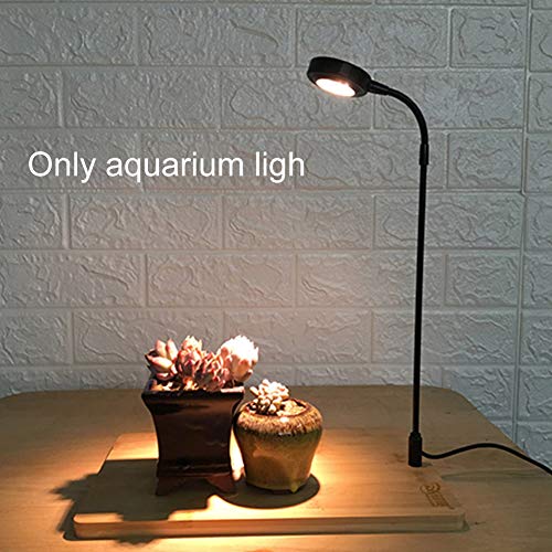 LED Aquarium Light for Under 1.5 Gallon Fish Tank 10W Full Spectrum | 360 Degree Small Aquarium Light LED Light with Bamboo Board Nano Fish Tank & Terrarium Light for Plant Growth USB Powered - size: 10w s / 6.69x7.28inch