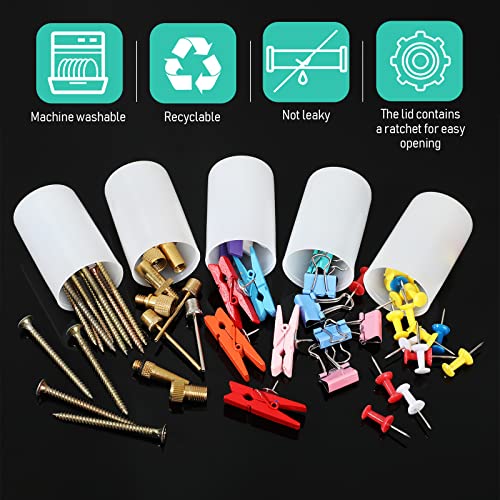 JOVITEC 100 Pcs Plastic Film Canister Holder 35 mm Empty Camera Reel Containers Storage Containers Case with Lids for Small Accessories Fish Hook Film Beads(White) - color: White