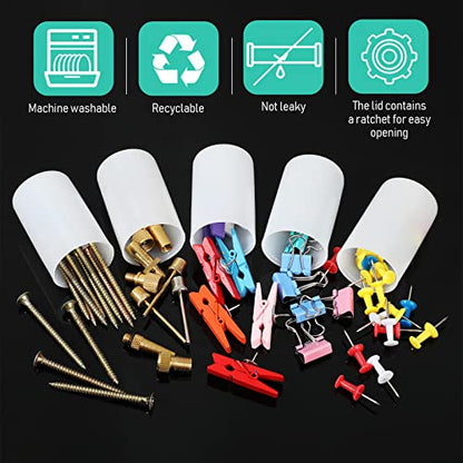 JOVITEC 100 Pcs Plastic Film Canister Holder 35 mm Empty Camera Reel Containers Storage Containers Case with Lids for Small Accessories Fish Hook Film Beads(White) - color: White