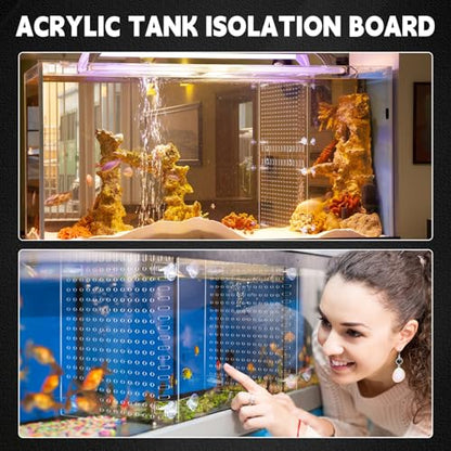 Nuanchu 4 Set Acrylic Fish Tank Divider 11.4 x 9.75'' Aquarium Divider Kit Splicable Flexibly Aquarium Divider with Suction Cups Accessories Splicing Board for 30/40/50/65/75/90/125/150 Gallon Tank - size: 11.4 x 9.75''
