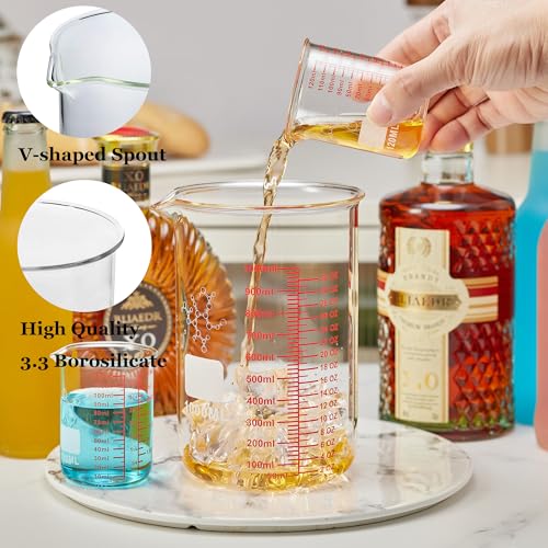 High Borosilicate Glass Measuring Cup-V-Shaped Spout,120ml(4OZ) Glass Measuring Beaker for Kitchen or Restaurant, Easy to Read(Pack of 2) - size: 120ml (4oz) - Pack of 2