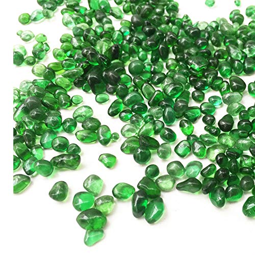 Decorative Stones,Glass Stones,1 Lb About 460 G Irregular Sea Glass Pebbles Artificial Glaze Crystal Stones Rocks for Vase Filler,Table Scatter,Aquarium Decoration,Air Plants Decoration (Green) - color: Green