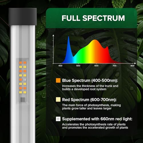 SANSI T10 Standing Grow Lights for Indoor Plants, Vertical Grow Light 4.4FT | PPFD 307 Plant Light 144 LEDs Full Spectrum, Adjustable Three-Stage, 5 Dimming, Timer 3/6/12h, 4000K, Wide Coverage Growth