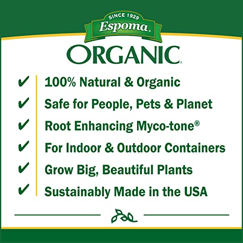Espoma Organic Potting Soil Mix - All Natural Potting Mix for All Indoor & Outdoor Containers Including Herbs & Vegetables. for Organic Gardening, 16 qt. Bag. Pack of 1