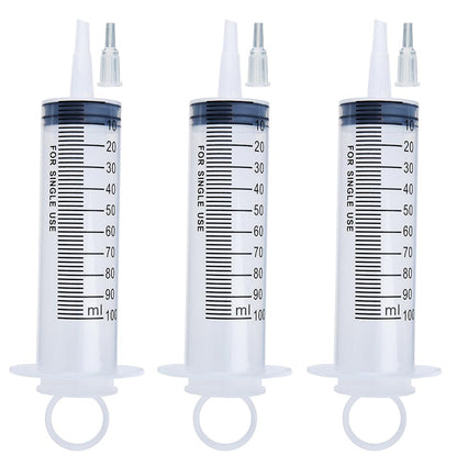 3 Pack 100ml Syringes, Large Garden Syringe for Scientific Labs, Watering, Refilling - style: 100ml