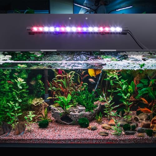 Sieral Aquarium Lids Polycarbonate Canopy with LED Light 29 x 11.38 x 0.12 Inch for 20/29/37 Gallon Without Center Brace Aquariums Cover Fish Tank Lid with a Hook Knife, Black - color: Black, size: 30x12in