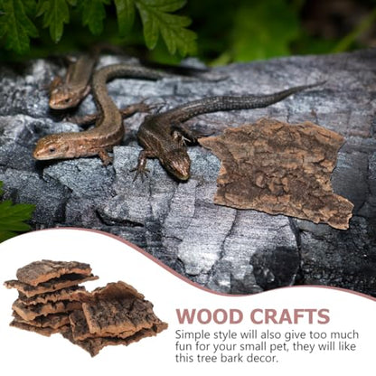 Zerodeko Reptile Cork Bark Decor 10Pc Tree Bark for Reptile Lizard Climbing Turtle Basking Platform Terrarium Decorations 3.93 X 3.54 X 0.19 in for Lizards Spiders Hamster
