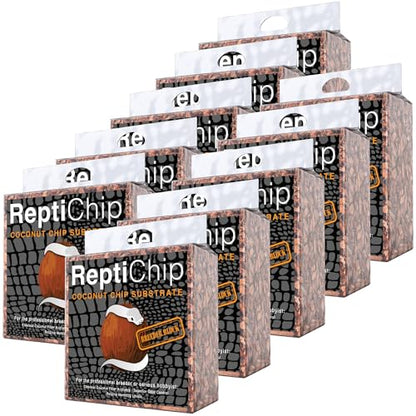 ReptiChip Reptile Substrate Coconut Chip Bedding 72 Quart Compressed Organic Coco Husk Block for Snake Habitat, Ball Python Terrarium, Turtle Tanks, Tortoise Enclosure (10 Pk) - size: 10 Pack Breeder Bundle
