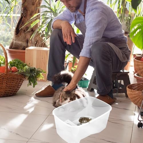 Turtle Tank with Basking Platform Medium Size Small Reptile Terrarium Aquarium Water Changing Turtle Habitat Frogs and Amphibious Pets