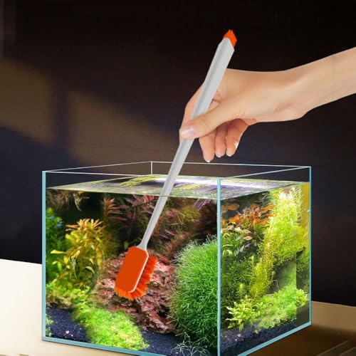 Fish Tank Cleaning Brush Long Handle Terrarium Plant Cleaning Brush Double-Sided Aquarium Cleaning Tool