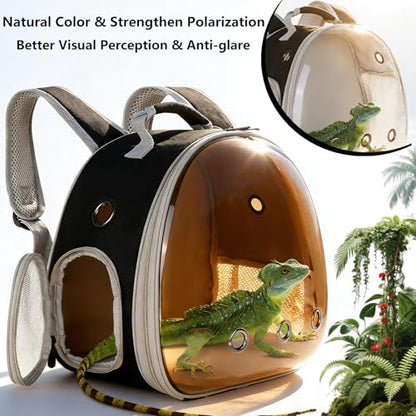 Guinea Pig Carrier, Guinea Pig Backpack with Clear Bubble Window (Black-Polarize, Backpack) - color: Black-Polarize