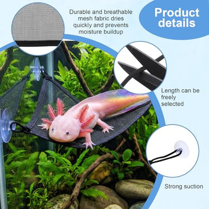 2Pcs Reptile Hammock, Bearded Dragon Hammock with Suction Cups Rope