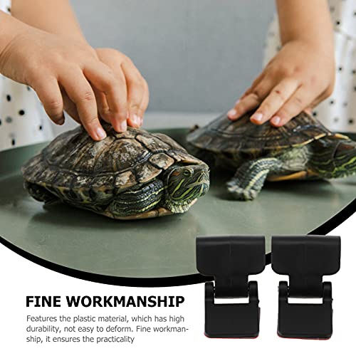 4pcs Terrarium Cover Clips Terrarium Screen Cover Clip Fresh Air Non- Locking Screen s - Escape Feeding Tank Latch for Glass Turtle Reptile Parts Aquarium s