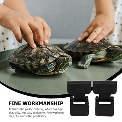 4pcs Terrarium Cover Clips Terrarium Screen Cover Clip Fresh Air Non- Locking Screen s - Escape Feeding Tank Latch for Glass Turtle Reptile Parts Aquarium s