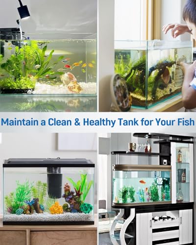 Pawfly Aquarium Water Changer Aquarium Siphon Vacuum Cleaner for 20-40 Gallon Fish Tank, Vacuum Gravel Cleaner with 4.4" Long Hose Manual Aquarium Cleaning Tools for Water Changing and Maintenance
