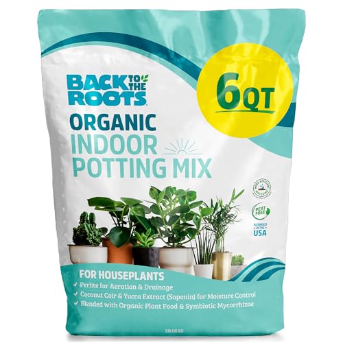 Back to the Roots 100% Organic Indoor Potting Mix (6 Quart), Promotes Healthy Houseplant Growth, Made in The USA - size: 6 Quart, style: Indoor Soil