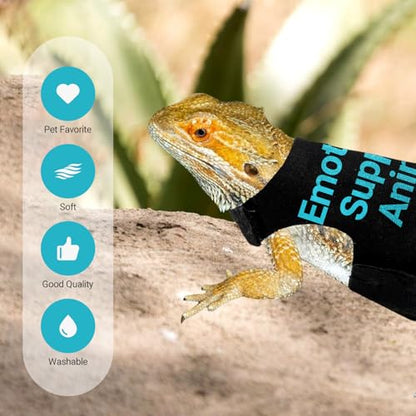 Bearded Dragon Lizards Clothes with Leash Set - Cute Lizard Reptile Small Animal Adjustable Harness Clothes for Walking Outdoor Security Costume Photo Prop(Blue - color: Blue