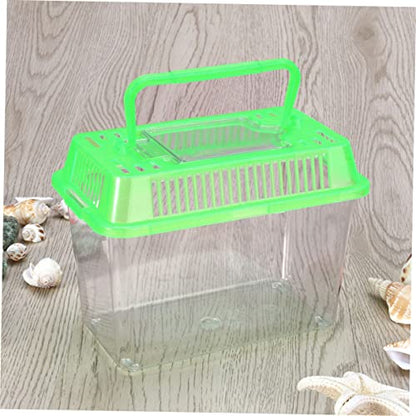 BESTOYARD Small Turtle Tank 5.1X7.1X3.5 Inch Clear Plastic Aquarium for Turtles Fish and Small Pets Portable Reptile Breeding Box Multi-Use Terrarium for Home