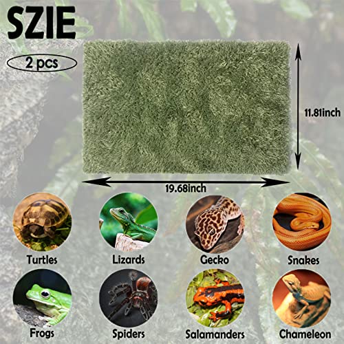 kathson 2pcs Reptile Carpet Terrarium Liner Tortoise Bedding Reptile Substrate Liner Mat Pet Cage Mats Supplies for Snakes Bearded Dragon Lizard Gecko Chameleon Turtles Iguana (19.68 X 11.81 in) - color: 2PCS（L）：19.68 X 11.81 in